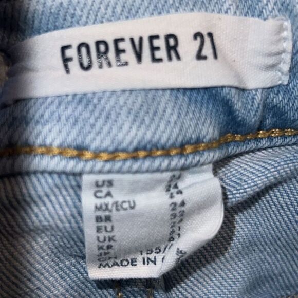 Forever 21 light wash distressed skinny jeans with button fly size 24 - Picture 8 of 8